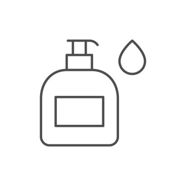 Nemlendirici kabın ana hatları beyaz üzerine izole edilmiş. Vektör illüstrasyonu