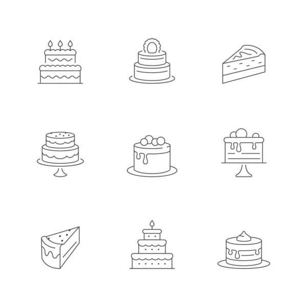 Выложите Торт Белый Пекарня Десерт Кусок Пирога Кондитерская Векторная Иллюстрация Векторная Графика