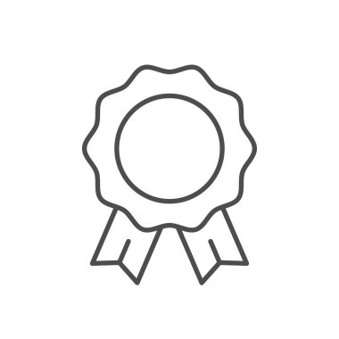 Kaliteli rozet çizgisi ana hatları beyaz üzerine izole edilmiş. Vektör illüstrasyonu