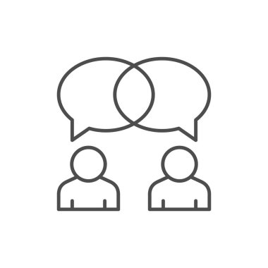 Diyalog ya da sohbet hattı simgesi beyaza izole edildi. Vektör illüstrasyonu