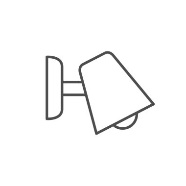 Duvardaki ışık çizgisi simgesi beyaza izole edilmiş. Vektör illüstrasyonu