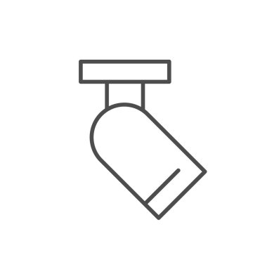 Tavan lambası çizgisi simgesi beyaza izole edilmiş. Vektör illüstrasyonu