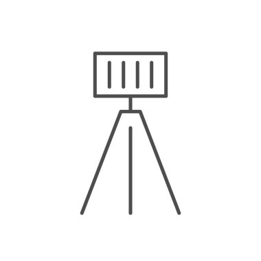 Ayakta duran lamba çizgisi simgesi beyaza izole edildi. Vektör illüstrasyonu