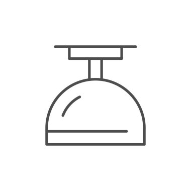 Mutfak lambası taslak simgesi beyaza izole edildi. Vektör illüstrasyonu