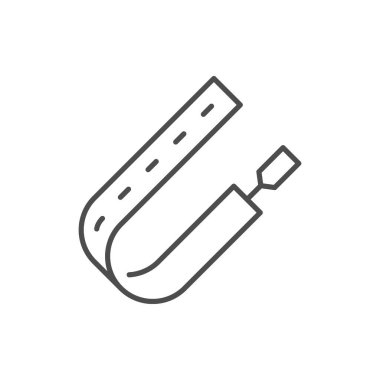 Beyaz üzerine izole edilmiş bant çizgisi ana hatları simgesi. Vektör illüstrasyonu