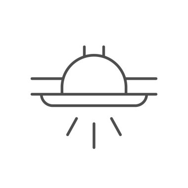 Aralıklı ışık çizgisi ana hatları beyaz üzerine izole edilmiş. Vektör illüstrasyonu