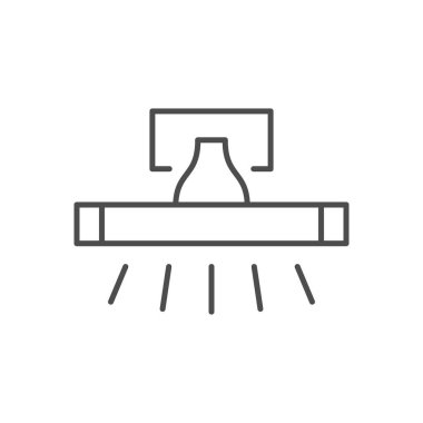 Ayna aydınlatma çizgisi ana hatları simgesi beyaza izole edildi. Vektör illüstrasyonu