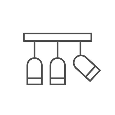 Spot lambaları beyaz üzerine izole edilmiş ana hat ikonu. Vektör illüstrasyonu