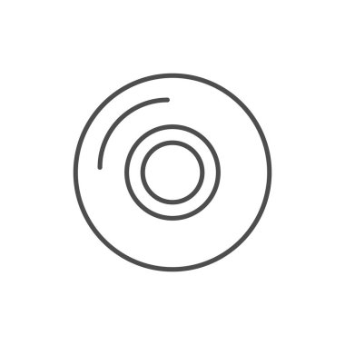 Kaykay tekerleği çizgisi ana hatları beyaz üzerine izole edilmiş. Vektör illüstrasyonu