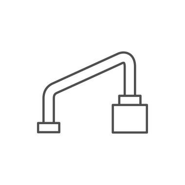 Kaykay demiryolu ana hatları beyaz üzerine izole edilmiş bir ikon. Vektör illüstrasyonu