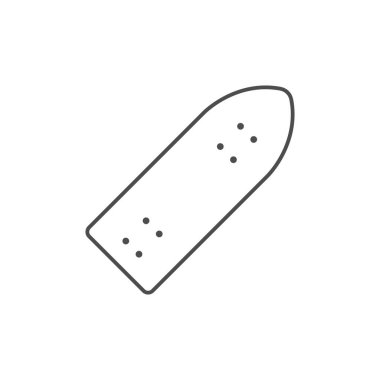 Kruvazör kaykay hattı ana hatları beyaz üzerine izole edilmiş. Vektör illüstrasyonu