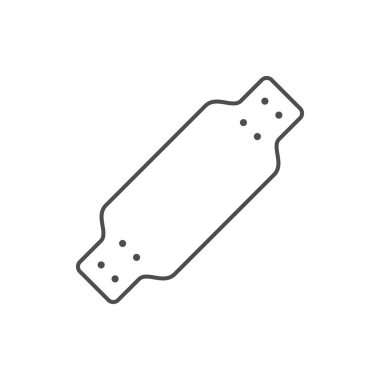 Kaykay güvertesi ana hat simgesi beyaza izole edildi. Vektör illüstrasyonu