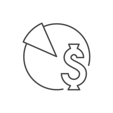 Finansal paylaşım hattı ana hatları beyaz üzerine izole edilmiş. Vektör illüstrasyonu