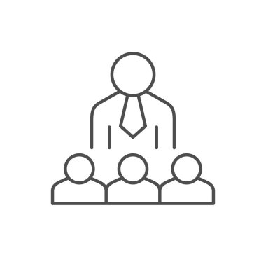 Bölük lideri ana hat simgesi beyaza izole edildi. Vektör illüstrasyonu