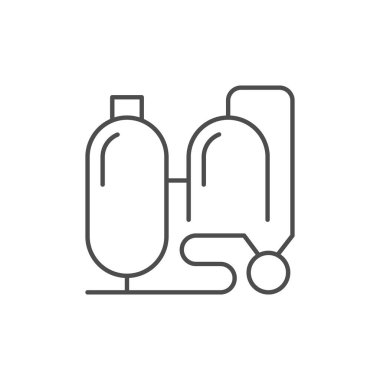 Petrol endüstrisinin ana hatları beyaza izole edilmiş. Vektör illüstrasyonu