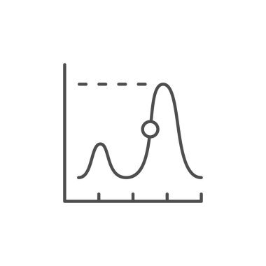 Modern grafik çizgisi ana hatları beyaz üzerine izole edilmiş. Vektör illüstrasyonu