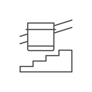 Beyazda izole edilmiş engelliler için asansör simgesi. Vektör illüstrasyonu