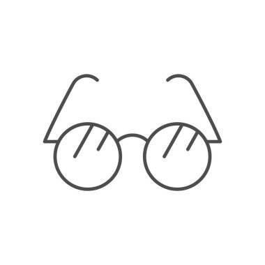 Gözlük ya da gözlük çizgisi simgesi beyaza izole edilmiş. Vektör illüstrasyonu