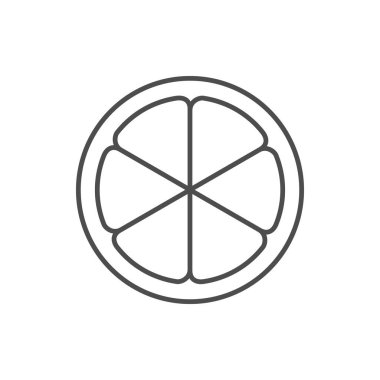 Beyaz üzerine izole edilmiş turuncu ya da limon çizgisi simgesi. Vektör illüstrasyonu