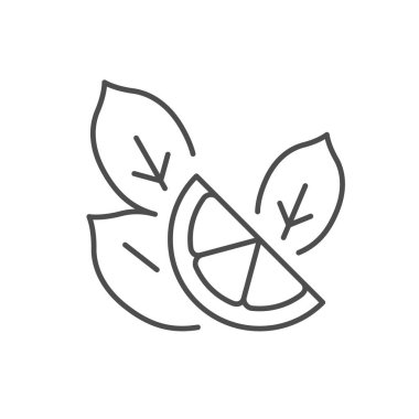 Limon çizgisi simgesi beyaza izole edilmiş. Vektör illüstrasyonu