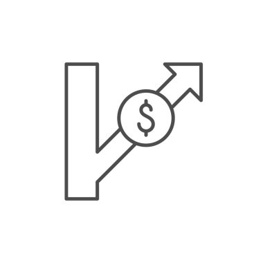 Turnpike yol çizgisi simgesi beyaza izole edildi. Vektör illüstrasyonu