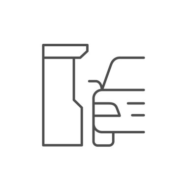 Otopark çizgisi ana hatları simgesi beyaza izole edildi. Vektör illüstrasyonu