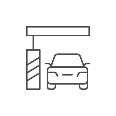 Otomobil kapısı çizgisi çizgisi simgesi beyaza izole edildi. Vektör illüstrasyonu