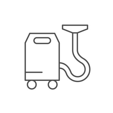 Sanayi elektrikli süpürge çizgisi simgesi beyaza izole edildi. Vektör illüstrasyonu