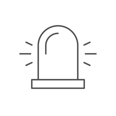 Alarm siren hattı ana hatları simgesi beyaza izole edildi. Vektör illüstrasyonu