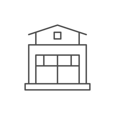 İtfaiye hattı ana hat simgesi beyaza izole edildi. Vektör illüstrasyonu