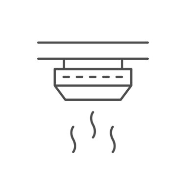 Yangın detektörü çizgisi simgesi beyaza izole edildi. Vektör illüstrasyonu