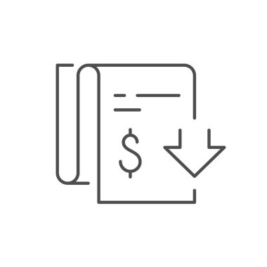 Tasarı azaltma çizgisi ana hatları beyaz üzerine izole edilmiş. Vektör illüstrasyonu