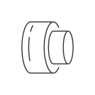 Boru yalıtım hattı ana hatları beyaz üzerine izole edilmiş. Vektör illüstrasyonu