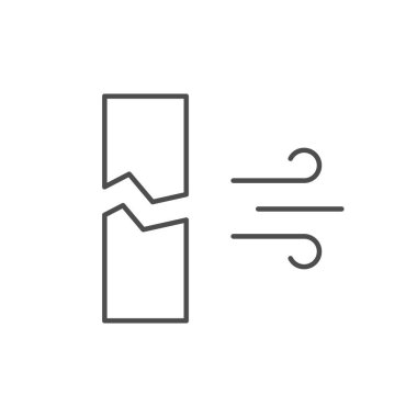 Beyaz üzerine izole edilmiş duvar çizgisi simgesindeki çatlak. Vektör illüstrasyonu