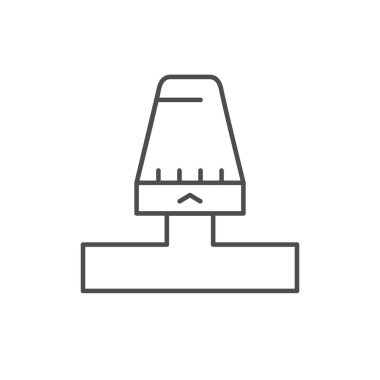 Isıtma termostatı ana hatları simgesi beyaza izole edildi. Vektör illüstrasyonu
