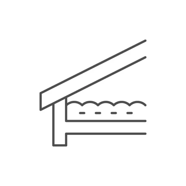 Dachgeschosswärmeleitung Icon Isoliert Auf Weiß Vektorillustration Stockvektor