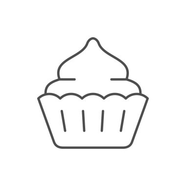 Kek ya da hamur işi simgesi beyaza izole edilmiş. Vektör illüstrasyonu