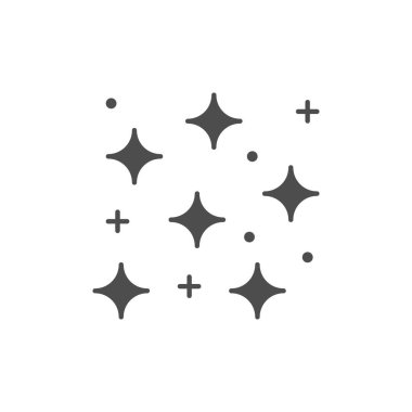 Beyaz üzerine izole edilmiş yıldız parıltısı ya da parıltı sembolü. Parıltı sembolü. Vektör illüstrasyonu