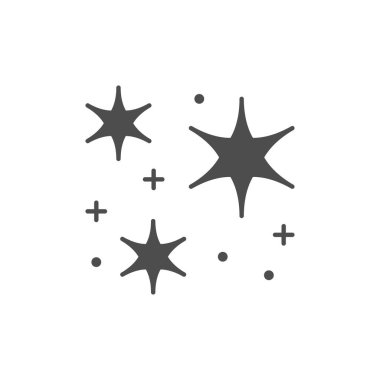 Beyaz üzerine izole edilmiş yıldız parıltısı ya da parıltı sembolü. Parıltı sembolü. Vektör illüstrasyonu