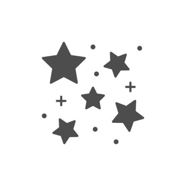 Beyaz üzerine izole edilmiş yıldız parıltısı ya da parıltı sembolü. Parıltı sembolü. Vektör illüstrasyonu