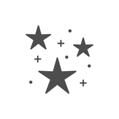 Beyaz üzerine izole edilmiş yıldız parıltısı ya da parıltı sembolü. Parıltı sembolü. Vektör illüstrasyonu