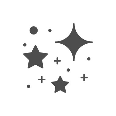 Beyaz üzerine izole edilmiş yıldız parıltısı ya da parıltı sembolü. Parıltı sembolü. Vektör illüstrasyonu