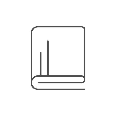 Katlanmış havlu çizgisi ana hatları beyaz üzerine izole edilmiş. Vektör illüstrasyonu