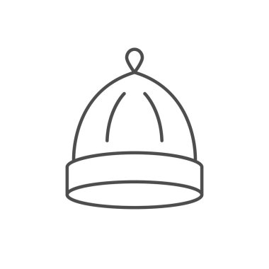 Sauna başlığı çizgisi simgesi beyaza izole edildi. Vektör illüstrasyonu