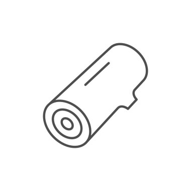 Ağaç kütüğü ana hatları simgesi beyaza izole edildi. Vektör illüstrasyonu