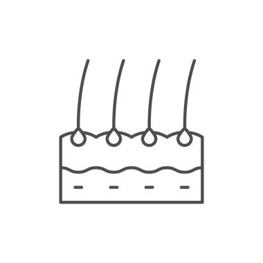 İnsan saç çizgisi ana hatları beyaz üzerine izole edilmiş. Vektör illüstrasyonu