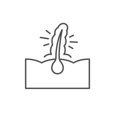 Saç koruma hattı ana hatları beyaz üzerine izole edilmiş. Vektör illüstrasyonu