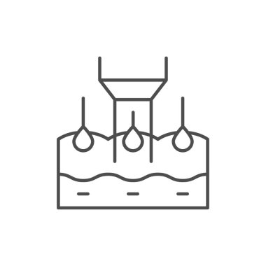 Saç yerleştirme işlemi simgesi beyaza izole edildi. Vektör illüstrasyonu