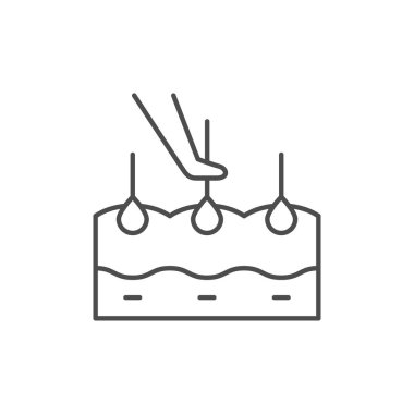 Saç nakli işlem çizgisi simgesi beyaza izole edildi. Vektör illüstrasyonu