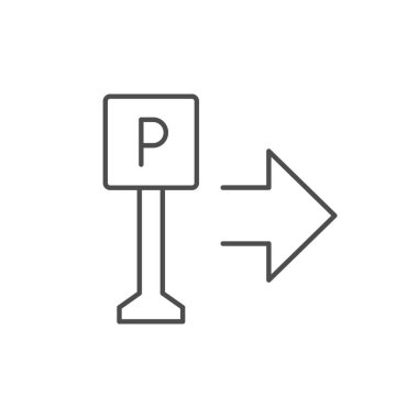 Posta hattı ana hatları simgesi beyaza izole edildi. Vektör illüstrasyonu